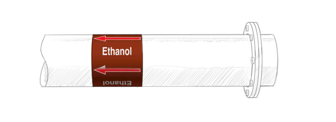 bande_colorate_nome_fluidi Etichette adesive con nome del fluido e colore normativo su tubazioni gas tecnici