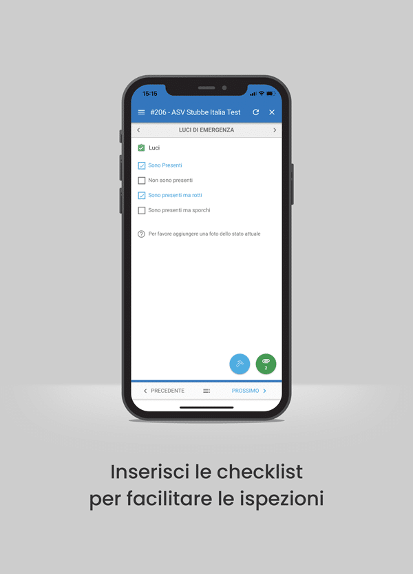 Inserisci le checklist per facilitare le ispezioni