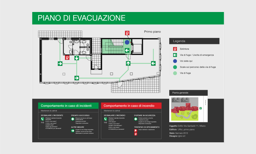 Piano vie di fuga - piano di evacuazione